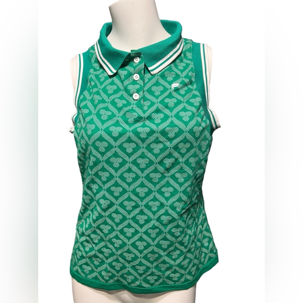 Fabletics Seamless Polo Tank Fairway Chateau Jacquard Tennis Prep